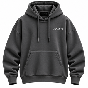 Sweat à capuche pour homme personnalisé en coton molletonné 100% avec poche kangourou, épaules tombantes, 450 GSM, impression personnalisée, qualité supérieure - Product Image 1