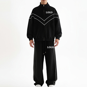 Custom Logo Men's Sports Tracksuit Elastic Sweatsuits Jogging Suits Casual Fitness <b>Sweat</b> <b>Sets</b> - Product Image 2