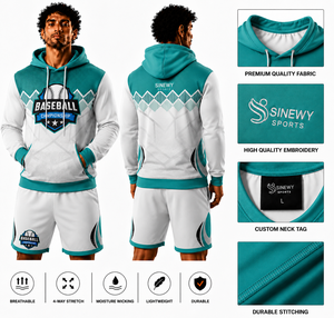 Sweat-shirt à capuche en molleton tricoté uni, unisexe, sportif, coupe classique, imperméable pour l'hiver, personnalisable pour le baseball - Product Image 1