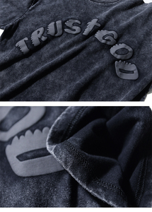 T-shirt personnalisé imprimé numériquement, délavé à l'acide, style vintage streetwear, col rond, homme, coupe oversize, 100% coton, écologique, respirant - Product Image 3