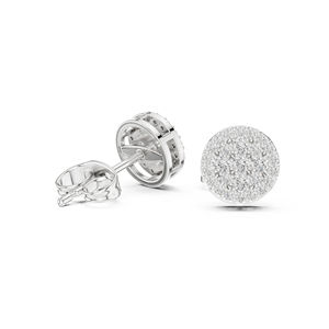 Pendientes de compromiso de oro blanco de 14 quilates con diamantes cultivados en laboratorio para mujer |   Diamante Cultivado Nuevo - Product Image 4