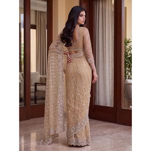 Luxury <b>Saree</b> <b>Blouse</b> with Beads Sequins Pearls Embroidery Work Designer Bridal Wedding Party Wear Custom Ethnic <b>Blouse</b> for Womens - Product Image 3