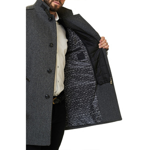 CHALASA SPORTS OEM Vente en gros Manteau long à double boutonnage en laine à carreaux pour homme, design tendance, automne-hiver - Product Image 6