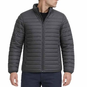 Men's Polyester/Cotton Stand Collar Color Block Puffer <b>Jacket</b> Zipper Closure Windproof Winter Casual Regular Fit <b>Jackets</b> For Men - Product Image 6