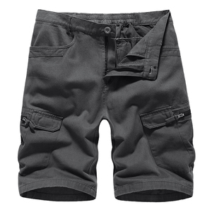 Shorts Cargo Homme en Coton Tissé 100% avec Cordon de Serrage, Taille Mi-Haute Unie, Multi-Poches, Décontracté, Vêtement de Travail, Extérieur, Été, Service OEM - Product Image 5