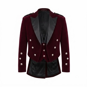Scottish Custom Prince Charlie <b>Jacket</b> Waistcoat for <b>Men</b> <b>Velvet</b> Made <b>Jackets</b> - Product Image 5