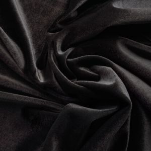 Soft Black Velvet 9000 100% Polyester Fabric 130 GSM Medium Weight Brushed Plain Woven Solid Color Wedding Girls Apparel Curtain - Product Image 2