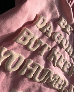 Humble Goats Puff Print <b>Hoodie</b> <b>Pink</b> Fleece Unisex Oversized Casual Autumn Streetwear - Product Image 4