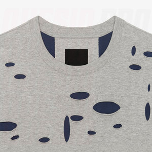 Camiseta de Algodón Desgastada para Hombre, Corte Holgado, Estampada, Color Sólido, Transpirable, Estilo Urbano, Informal, Verano, Moderna, con Gráficos - Product Image 6