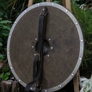 Bouclier Viking en bois fait main de 24 pouces, qualité DIY, motif celtique bleu, en acier au carbone, personnalisable, avec centre décoratif, par Ahmad Fabric - Product Image 5