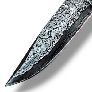 Couteaux de chasse artisanaux avec lame en acier à motif Damas, manche décoratif en bois, poignée noire pour le camping et le bushcraft - Product Image 6