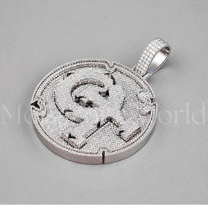 Pendentif en argent 925 style moderne avec diamant Moissanite, collier de luxe hip-hop glacé, bijou tendance, cadeau disponible - Product Image 3