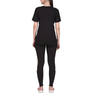 Women's Color Blocking Tracksuit Short Sleeve Crew Neck Lightweight Spandex Polyester Sporty Summer Wear For Ladies - Product Image 4