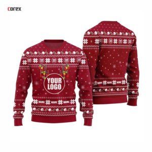 Corex Men's Black Christmas Sweater Breathable 100% Cotton <b>Funny</b> Ugly Holiday Pullover Knitted Crewneck <b>Jumper</b> - Product Image 5