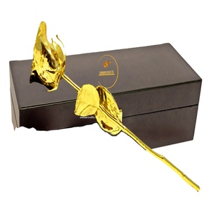 Auténticas Rosas Doradas Naturales de Sanaar Crafts, Colección Superb, Rosas Completamente Bañadas en Oro, Figura con Temática de Amor, Suministro Directo de Fábrica - Product Image 4