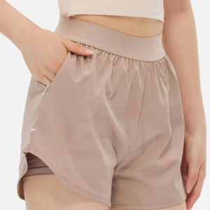 Shorts Deportivos para Mujer, Cintura Media, Estampados, Transpirables, de Secado Rápido, Lona de Poliéster/Algodón, Cintura Elástica - Product Image 1