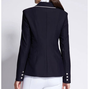 Ladies <b>Equestrian</b> Riding Jacket Black with White Trim Show Jumping Attire Polyester Cotton - Product Image 4