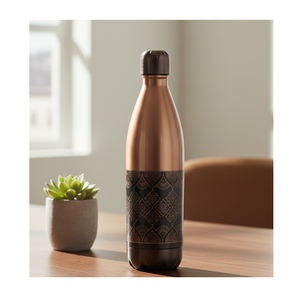 Traditional Pure Copper Water Bottle Handmade Ayurvedic Bottle Reusable Copper Drinking Bottle For <b>Men</b> Women Daily Travel - Product Image 6