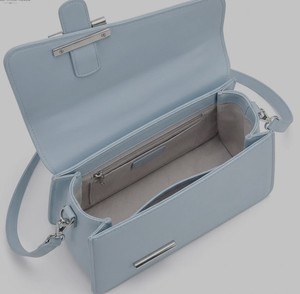 Royaa Powder Blue Structured Leather Top Bag Minimal Crossbody Purse Genuine Leather Handmade Luxury Minimalist Portable Fashion - Product Image 4