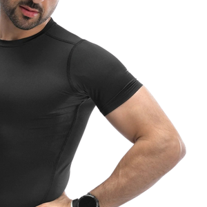 Mens Quick Dry Short Sleeve Compression <b>T</b> <b>Shirt</b> Crew <b>Neck</b> <b>Tight</b> Fit Rash Guard Base Layer Custom Logo Wholesale Factory Supplier - Product Image 5