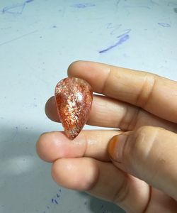 Pierre précieuse naturelle en cabochon de pierre de soleil orange, avec éclat doré et jeu de couleurs, pour bagues, pendentifs et conception de bijoux haut de gamme - Product Image 4
