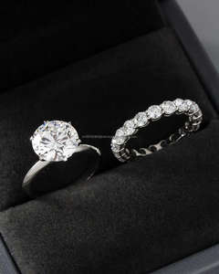 IGI/GIA Lab Grown Vintage 14K oro boda/anillo de compromiso corte diamante Unisex anillos finos para fiestas de aniversario - Product Image 1