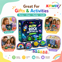 Kit de Peinture sur Pierre Lumineuse Personnalisé pour Enfants – Bricolage Artistique sur Pierre – En Stock – Vente en Gros – Coffret Cadeau Complet