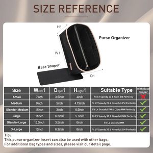 SONTHEGO Lepliage 2pc Set <b>Bag</b> <b>Charm</b> Insert Purse Organizer for Handbags Speedy 25 <b>Bag</b> Organizer Compatible Carry Base Shaper - Product Image 2