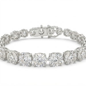 สร้อยข้อมือเพชรทรงกลม 27.08 กะรัต เพชรเลี้ยงในห้องปฏิบัติการ ทองคำแท้ 14K รับรองโดย IGI เครื่องประดับหรูหราสำหรับผู้หญิง ฉลองครบรอบ - Product Image 1