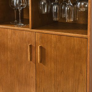 Estante para Botellas de Vino Ajustable de 31.5 Pulgadas, Mueble Rústico para Cocina, Barra de Café, Mueble para Licores, Soporte para Copas de Vino - Product Image 5