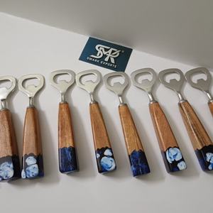 Abridor de Botellas de Resina y Madera Hecho a Mano, Abridor de Tapas de Cerveza, Herramienta de Bar con Mango de Madera, Accesorios de Cocina - Product Image 6