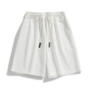 Shorts Bermuda décontractés pour hommes, couleur unie, taille mi-haute, cordon de serrage, coton respirant, design avec poches - Product Image 2