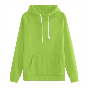 Conjunto Deportivo Unisex Verde con Capucha, Color Sólido, Manga Larga, Casual, Transpirable, Algodón Ecológico, Corte Regular, con Cordón Ajustable - Product Image 2