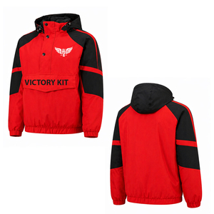 Custom Logo Color Block Windbreaker <b>Jacket</b> Hooded Pullover Anorak <b>Lightweight</b> Waterproof Sports <b>Jacket</b> Men Women - Product Image 4