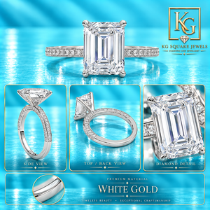 Anillo de Compromiso con Diamante Cultivado en Laboratorio, Corte Esmeralda Refinado, Claridad VVS, Halo Oculto, para Mujer, Certificado IGI, Joyería Fina - Product Image 4