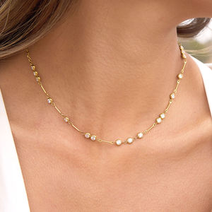 Collier unisexe classique en or jaune AMBER JEWELS avec diamants taille brillant D, pierres naturelles de couleur fantaisie, certifié IGI, tendance - Product Image 3