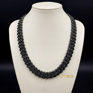 Collar de compromiso y boda de moissanita con rodio negro, cadenas de diamantes VVS personalizadas, cadena cubana de moissanita de plata 925 con incrustaciones. - Product Image 3