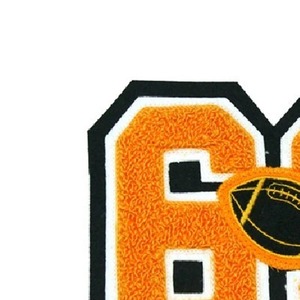 Orange Nonwoven Felt <b>Number</b> 3 Sew-<b>On</b> Patch with Football Design Eco-Friendly Embroidered for Cloth Decoration - Product Image 5