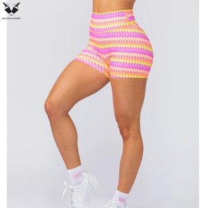 Fiesta Print Workout Yoga Shorts For Women Flexible Soft Touch Women Scrunch Butt Lifting <b>Booty</b> Workout Seamless Gym Shorts - Product Image 3
