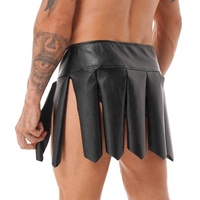 Jupe à pampilles en faux cuir pour hommes Déguisements Costumes de bal Mini jupes à ceinture pour soirée à thème Nightclub Stage Performance