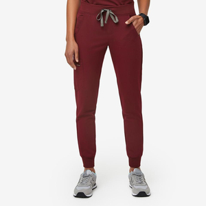 Medical <b>Scrub</b> Uniform 3 Piece <b>Set</b> V-Neck Top Jogger Pants Long Sleeve Layer Wholesale OEM Healthcare <b>Scrubs</b> <b>Set</b> with Undershirt - Product Image 5