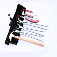 Kit d'outils professionnels de fermeur pour chevaux : Couteau à sabots arc-en-ciel, Marteau, Pince à sabots, Extracteur de clous, Pince à crins, Poinçon, en acier au carbone forgé pour sabots