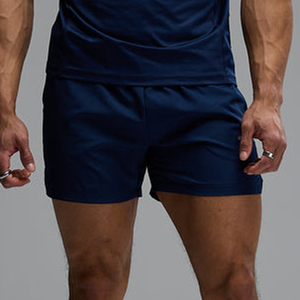 Men's Solid Color Quick Dry Gym Shorts With Side Stripe <b>Elastic</b> Waist Mid Length Casual Sportwear - Product Image 3