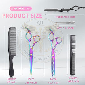 Tijeras Profesionales de Peluquería - Tijeras de Corte y Entresacado de Cabello de 6.5 Pulgadas, Set para Principiantes, Color - Product Image 3