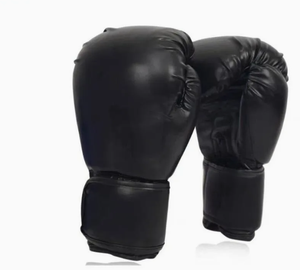 Gants de boxe noirs en PU, légers, pour l'entraînement et le combat, avec fermeture Velcro au poignet, pour MMA, salle de sport, adulte - Product Image 1