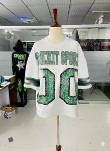 เสื้อยืดคอกลมแขนสั้น พิมพ์ลายสกรีนตามสั่ง เนื้อผ้าหนา 100% คอตตอน ทรงโอเวอร์ไซส์ สตรีทแวร์ ทรงหลวม - Product Image 2
