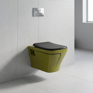 Good Quality Custom Luxury Yellow Design Floor Mounted WC Black Line Colored Ceramic One Piece Toilet Bowl Set - Product Image 5
