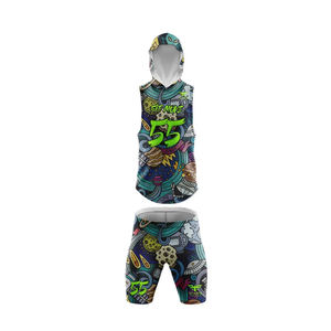 Uniformes de football américain 7v7 personnalisés pour hommes adultes, 100% polyester, impression par sublimation, sans manches, taille élastique, col rond - Product Image 1