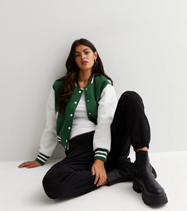 <b>Spring</b> Trendy <b>Women's</b> Custom Canvas Stand Collar Varsity Baseball Jacket Winter <b>Coat</b> with Custom Colors & Logo OEM Service - Product Image 5