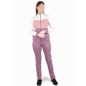 Good Supplier New Arrival Best Seller Comfortable Grey <b>Pink</b> Color Block Hoodie Jogger <b>Set</b> Custom Design Women <b>Tracksuits</b> - Product Image 1